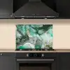 Goud - Marmer - Groen - Luxe - Marmerlook - Grijs keuken achterwand spatscherm klein -sfeer1