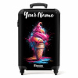 Ijshoorntje met Blauwe en Roze Verf NBS - Handbagage koffer - Kinderen Unisex middel -productfoto_recht