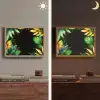 Bladeren - Groen - Geel - Verf - Jungle Light Box met batterij (Wandlamp) middel -sfeer3