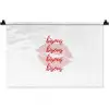 Bisous - Lip - Wit - Rood Wandkleed katoen klein -zz3d