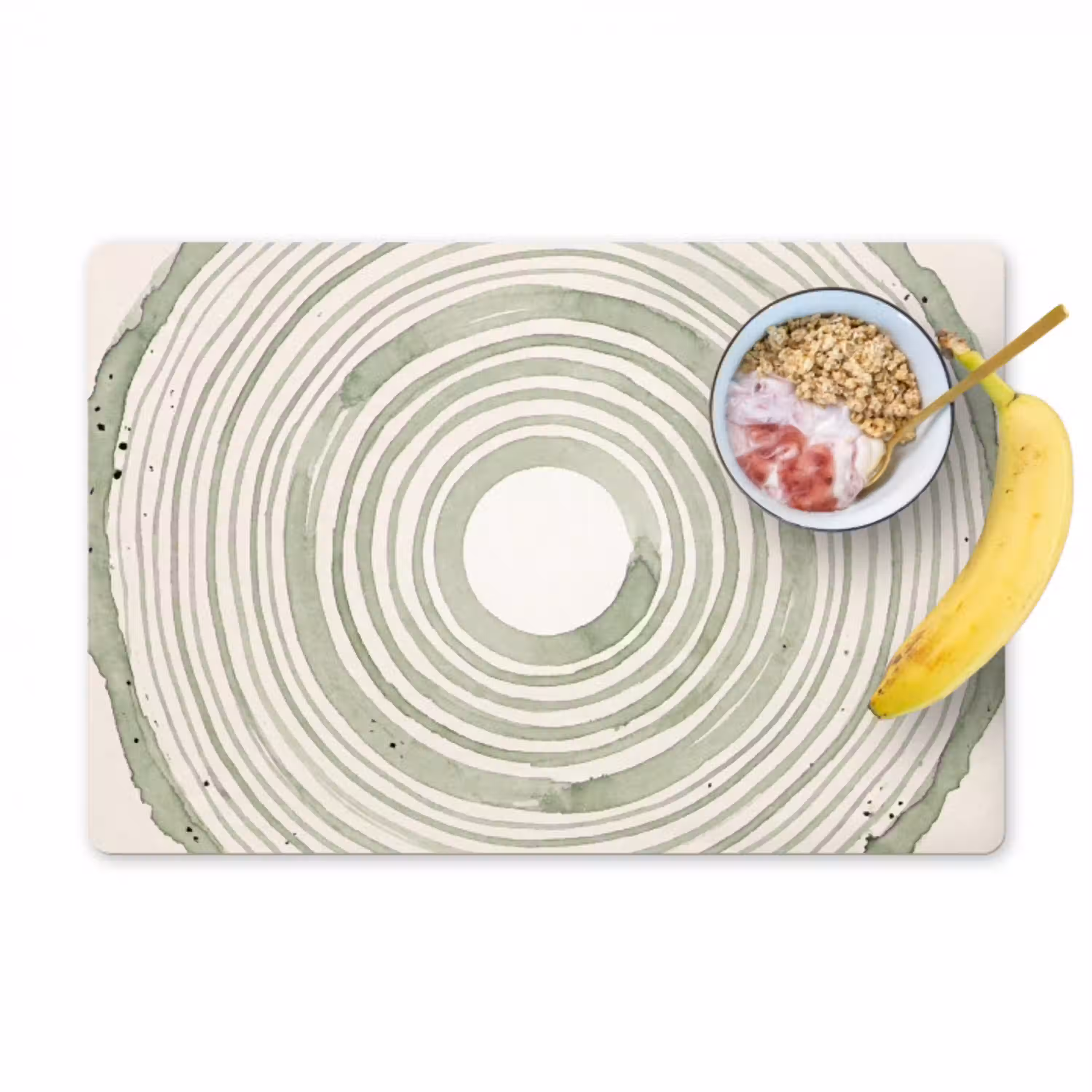 Abstractie - Cirkels - Waterverf - Groen - Modern Placemat vinyl groot -zzzproduct_Kitchenyeah-website