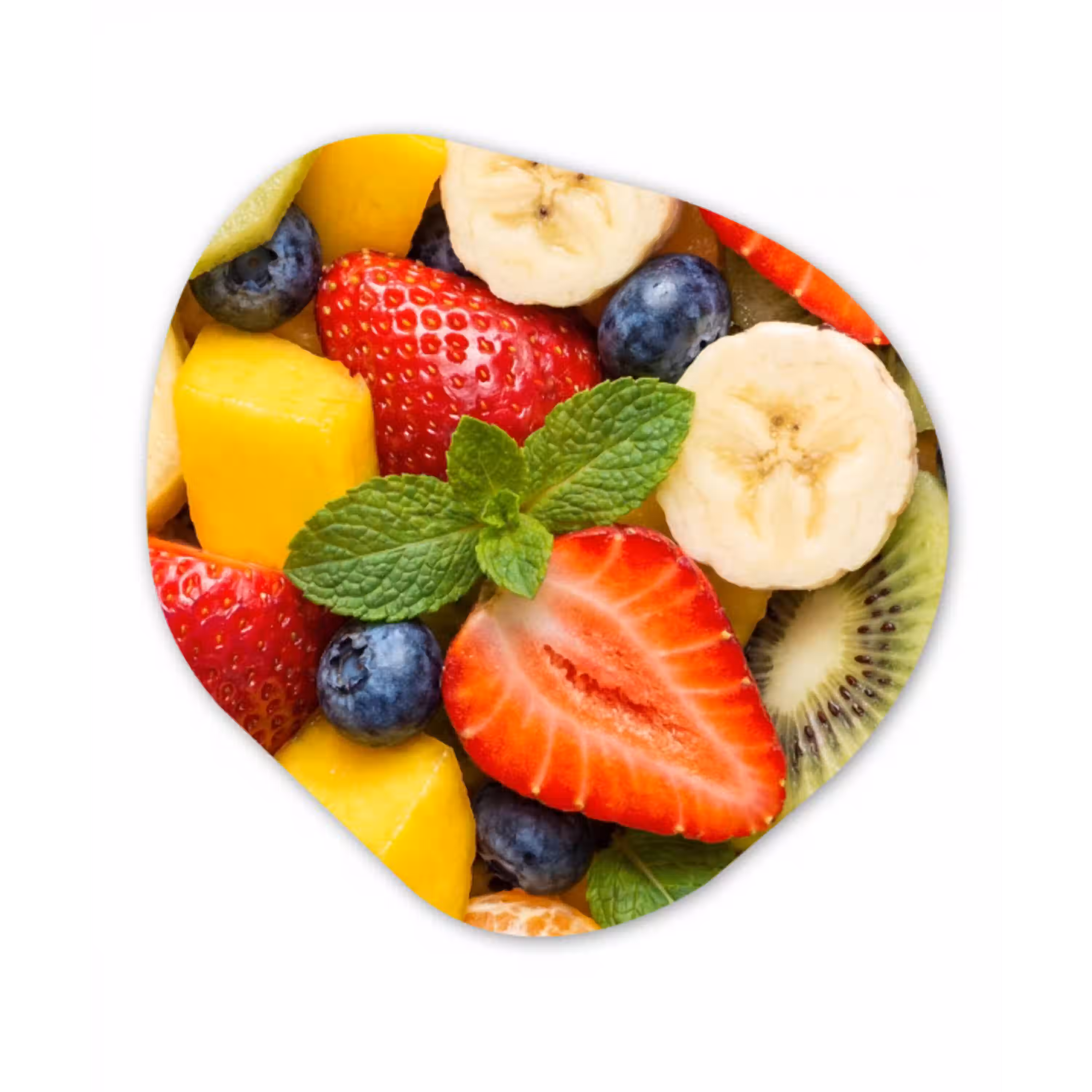 Fruit - Plakjes - Eten - Kleurrijk Wandcirkel Organisch Forex 3mm klein -3d