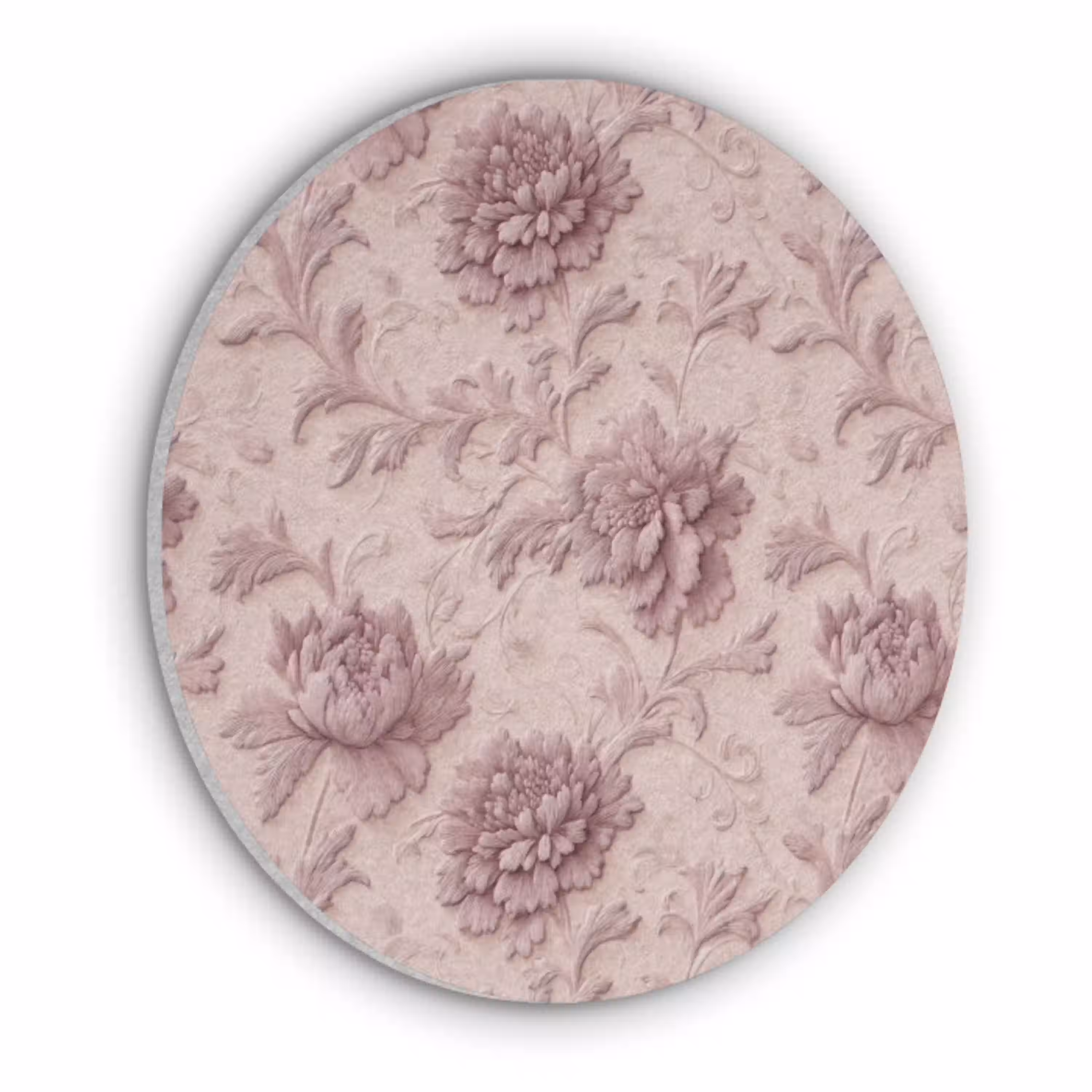 Reliëf - Pioenrozen - Roze Akoestische PET Vilt - Rond klein 838 -3d