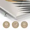 Zwart palmblad - Gouden cirkel - Beige achtergrond plexiglas 5mm klein -sfeer2