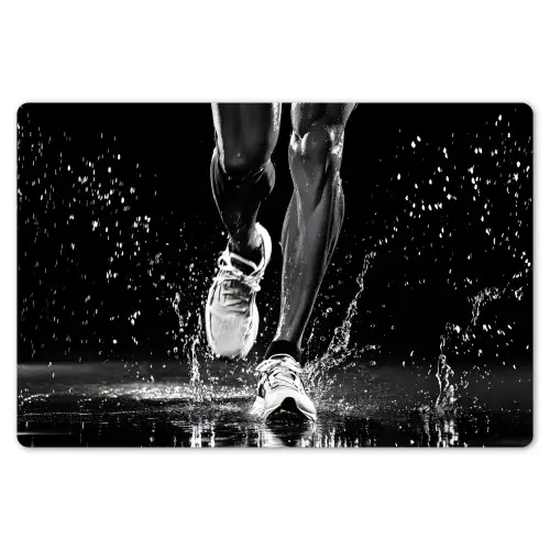 Hardloopschoenen - Rennen - Druppels - Zwart Placemat vinyl groot -zzsfeer1_Kitchenyeah-website
