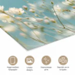 Stengels - Bloemen - Lucht - Wit poster papier klein -closeup_NL
