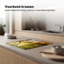 Bos - Beek - Zonlicht - Natuur - Groen Inductie beschermer vinyl 3mm middel -sfeer1