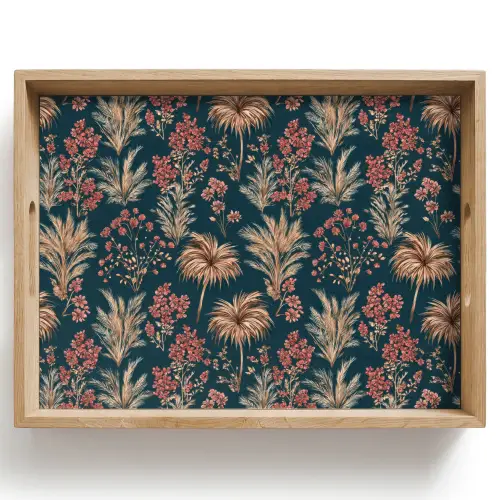 Botanisch - Patroon - Blauw Dienblad Rechthoek middel 911 -z3d_shopping