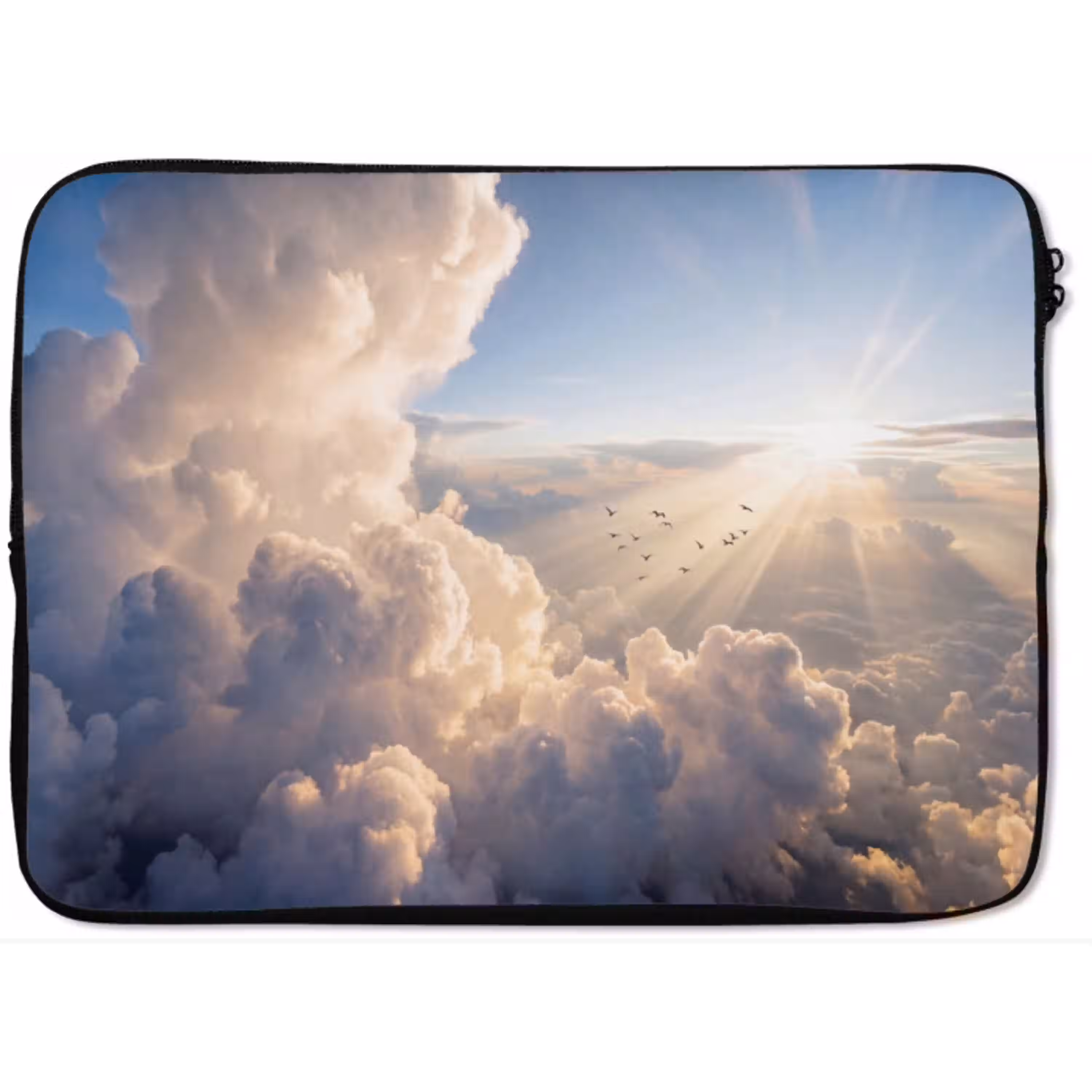 Wolken - Zonnestralen - Natuur - Wit laptophoes neopreen klein -zkaufland3dotto