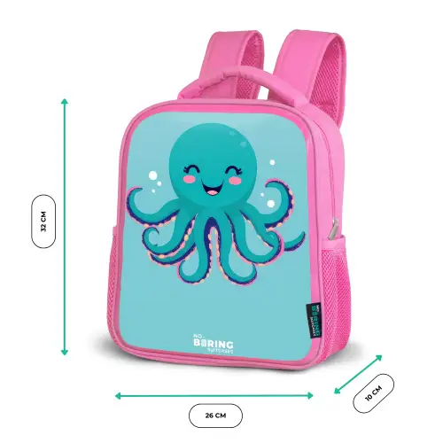 Octopus - Water - Blauw Kinderrugzak - Roze middel -productfoto_formaten
