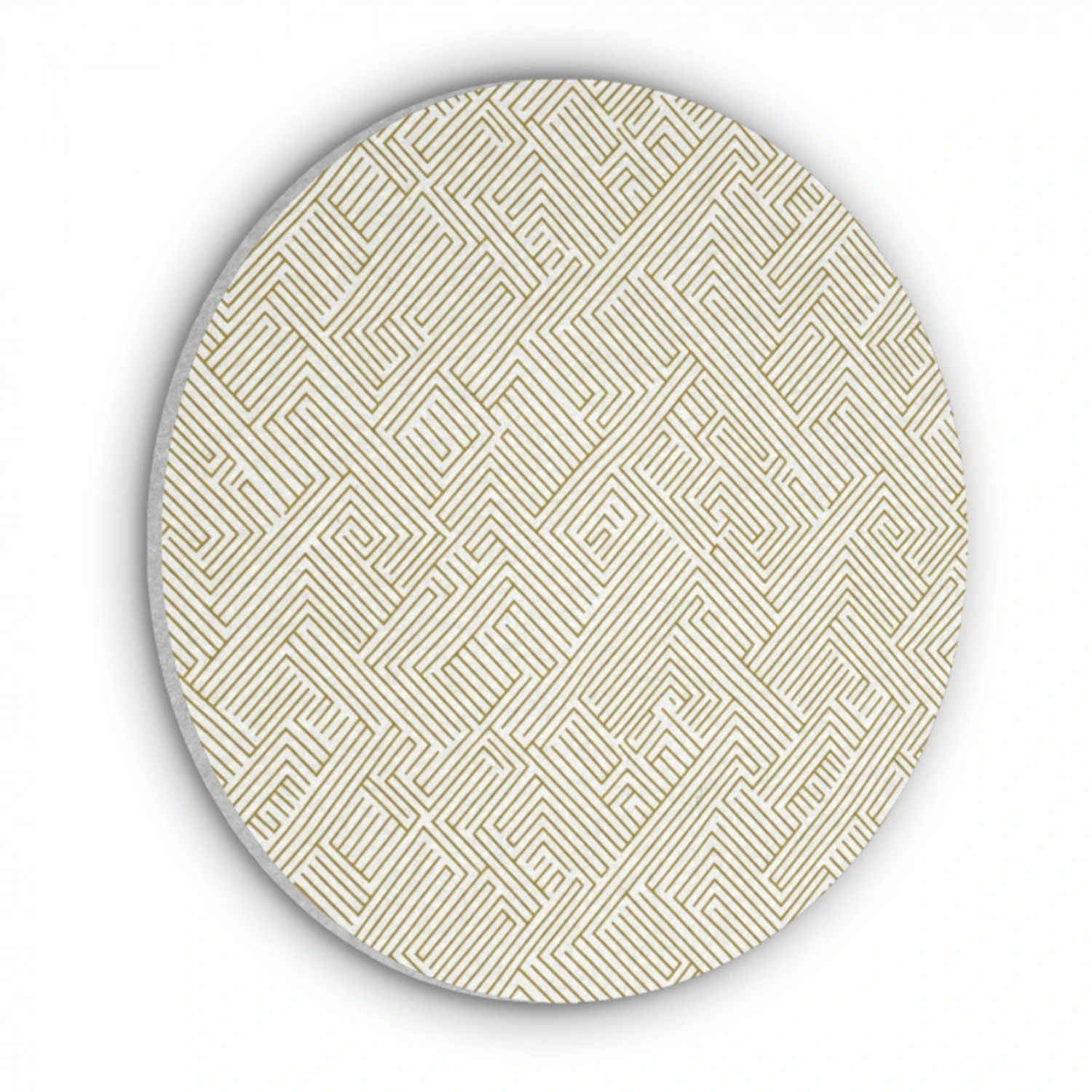 Geometrisch - Lijnen - Groen Akoestische PET Vilt - Rond klein 838 -3d