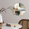 Penseelstreken - Abstract - Aardetinten Wandcirkel behangsticker klein -sfeer3