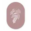 Tros - Druiven - Illustratie - Bladeren Wandcirkel Ovaal Glas middel -3d