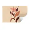 Minimalistisch - Bloem - Bladeren - Beige Muursticker klein -3d