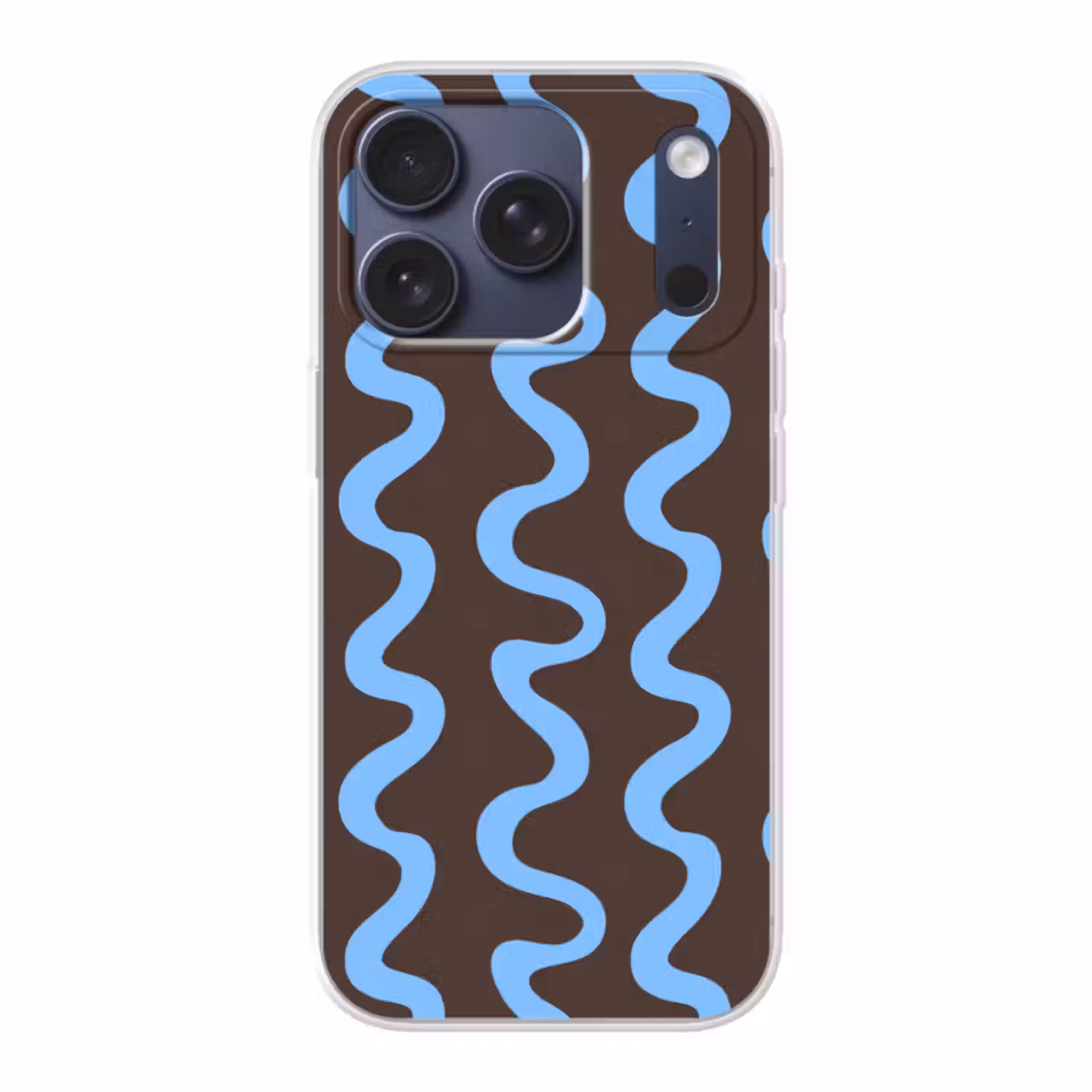 Handyhülle - Sich windende Linien - Blau - Braun - Minimalistisch