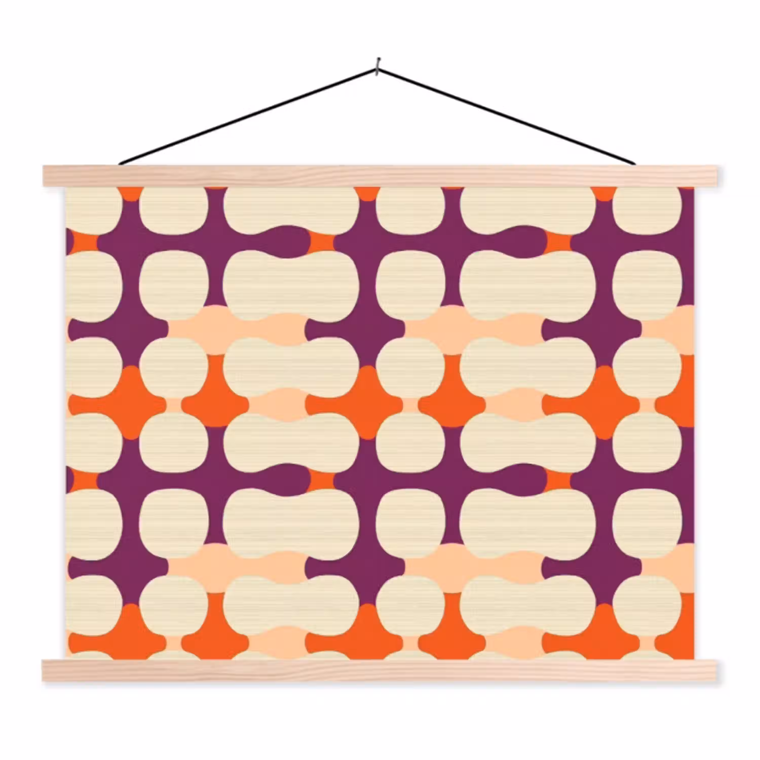 Modern - Patroon - Kleurrijk textielposter latten blank klein 122 -3d