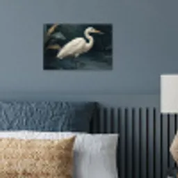 Reiger - Water - Natuur - Modern - Wit poster papier klein -sfeer2