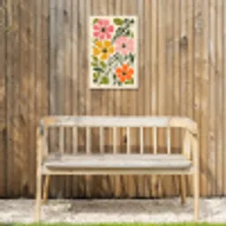 Bloemen - Speels - Kleurrijk Tuinposter op houten frame 2 cm dik klein -sfeer4