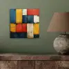 Mondriaan stijl - Kunst - Kleurrijk - Modern aluminium wit klein -sfeer2