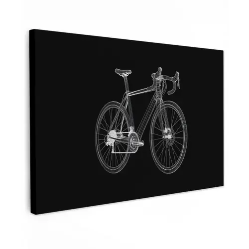 Lijnen - Illustratie - Wit Tuinposter op houten frame 2 cm dik klein -3d