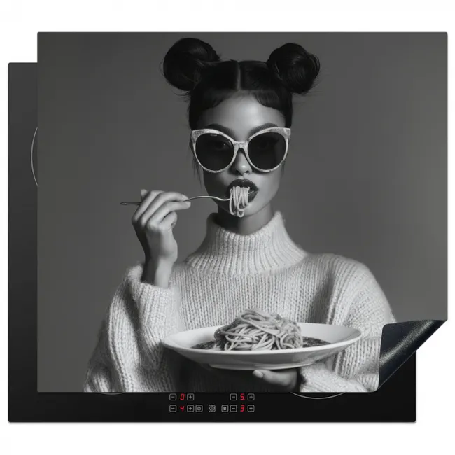 Vrouw - Pasta - Zonnebril Inductie beschermer vinyl 3mm middel -3d