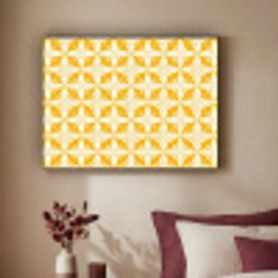 Patroon - Retro - Geel Textielframe zwart klein 947 -sfeer1