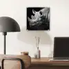 Dieren - Neushoorn - Zwart - Wit - Portret plexiglas 5mm klein -sfeer6