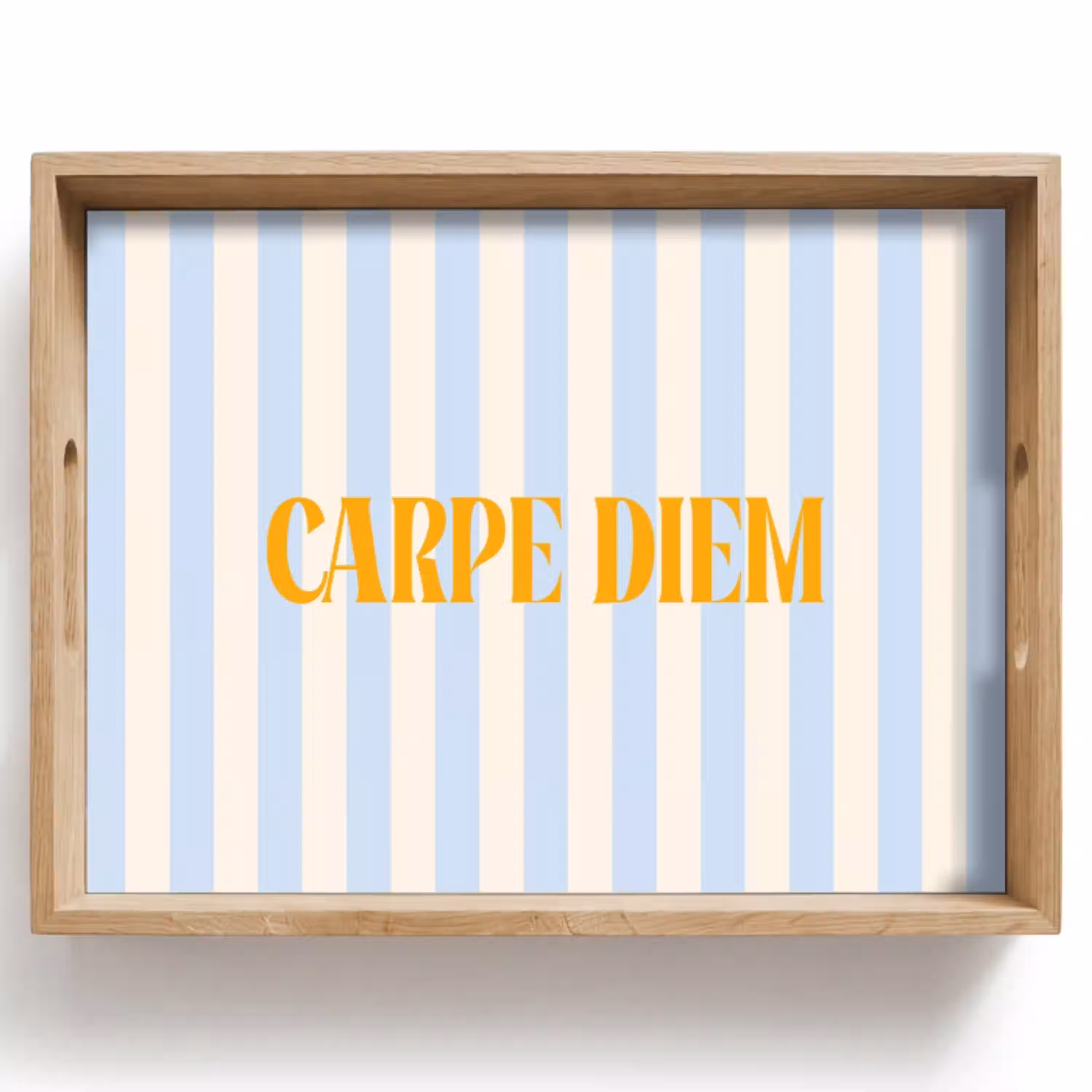 Oranje - Blauw - Strepen - Carpe diem Dienblad Rechthoek middel -z3d_shopping