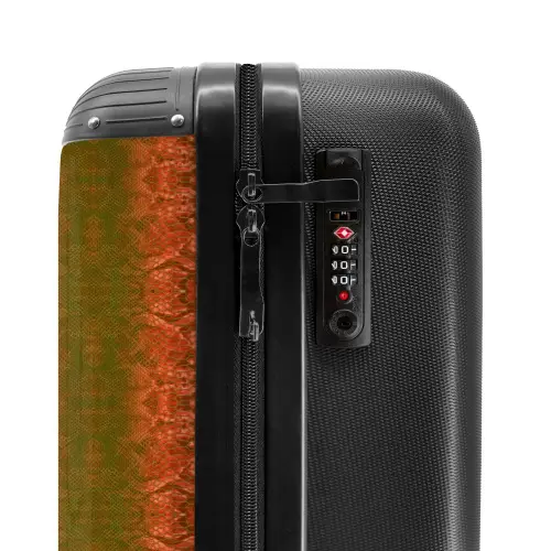 Koraalrood slangenhuid met symmetrische schubstructuur NBS - Handbagage koffer - Kinderen Unisex middel -slot