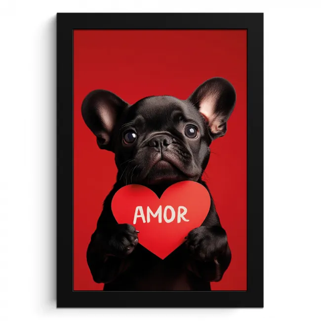 Amor - Hond  - Hartje - Rood KitchenYeah - Keuken - Fotolijst klein -3d