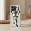 Giraffe - Illustratie - Bruin - Minimalistisch Telefoonhoesje iPhone 17 Pro klein -sfeer2