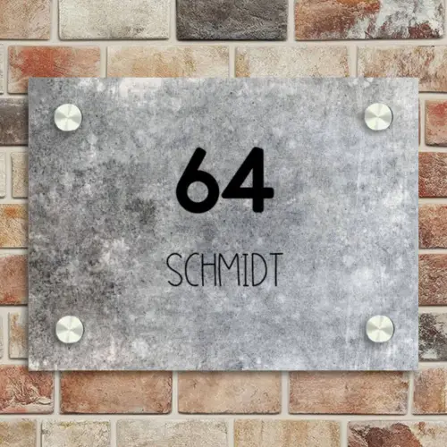 Beton - Modern Naambord Rechthoek middel -sfeer3