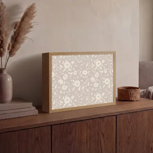 Bloemen - Blaadjes - Patroon Light Box met batterij (Wandlamp) middel 907 -sfeer2
