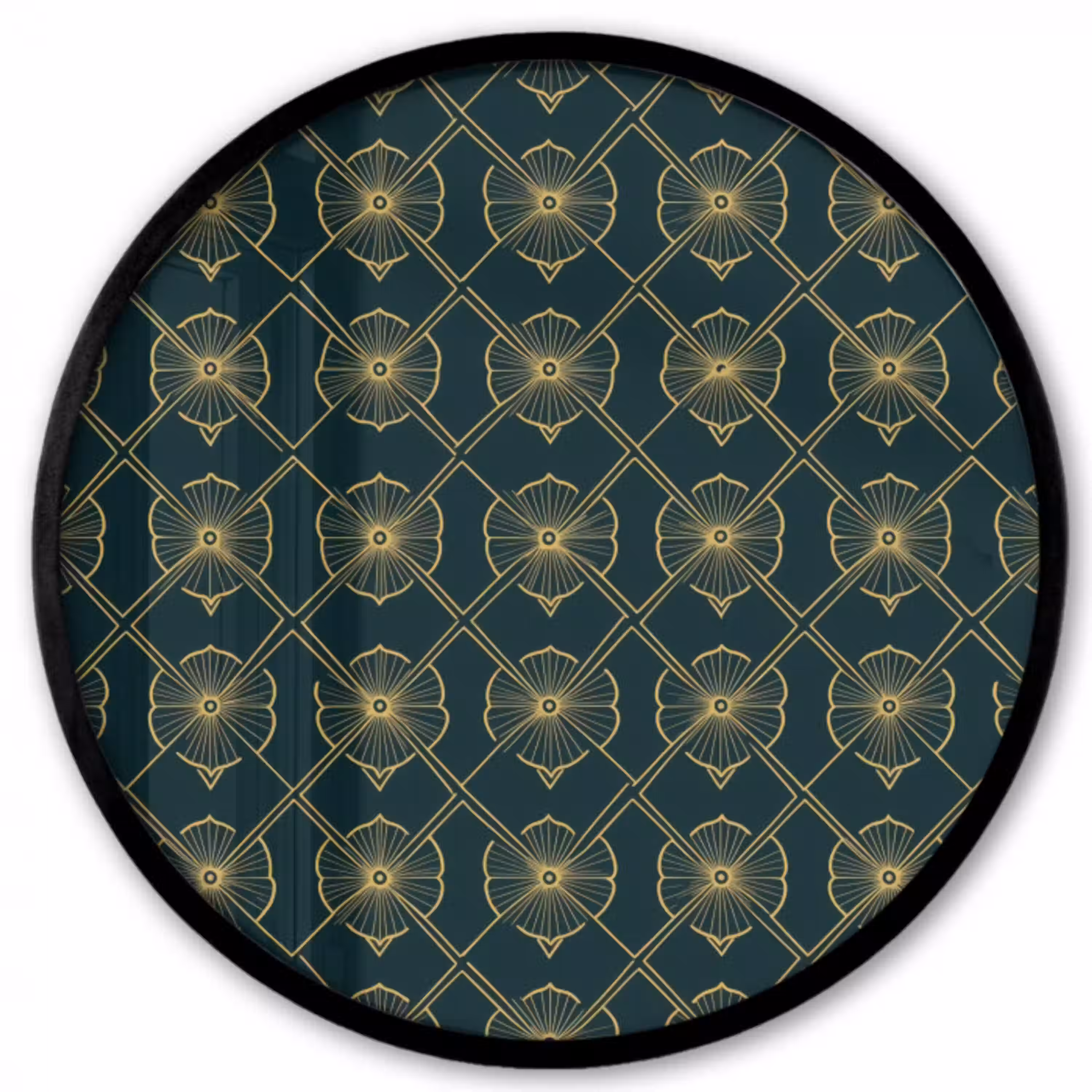 Geometrisch - Elegant - Groen Fotolijst rond zonder passe partout klein 856 -3d