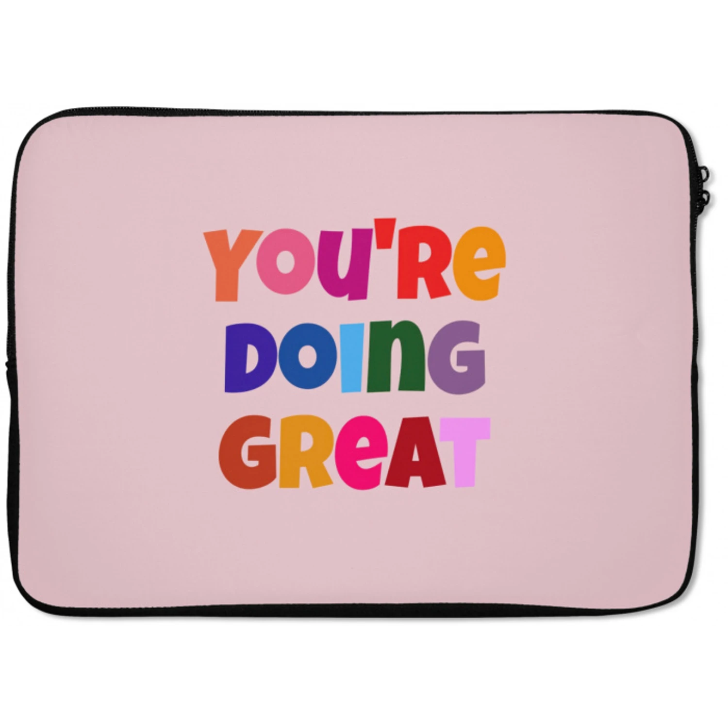 You're doing great - Roze - Kleurrijk laptophoes neopreen klein -zkaufland3dotto