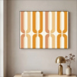 U-vorm - Retro - Oranje Textielframe zwart klein 947 -sfeer2