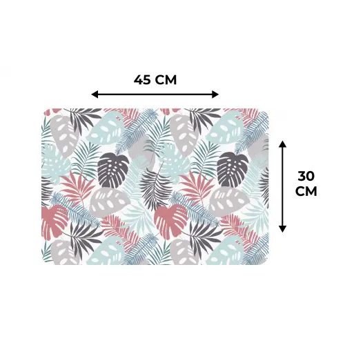 Bladeren - Jungle - Pastel - Tropisch Placemat vinyl groot -specs