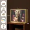 Paard - Bloemen - Roze - Natuur - Bos Light Box met batterij (Wandlamp kind) middel -USP_websiteoverzichtNL
