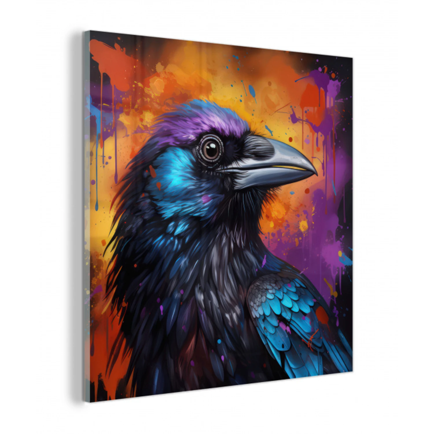 Vogel - Kraai - Graffiti - Zwart - Dieren plexiglas 5mm klein -z3d