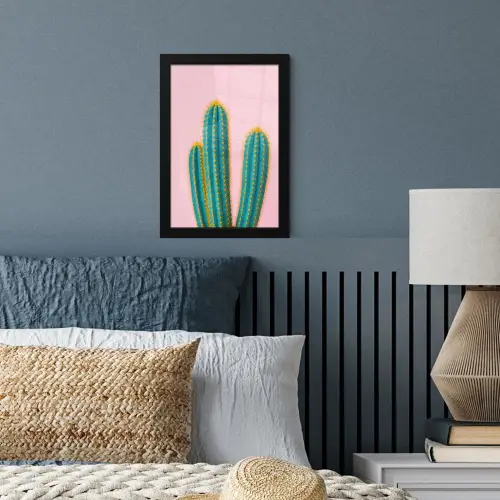 Cactussen - Modern - Pastel fotolijst zwart zonder passe partout klein -sfeer3