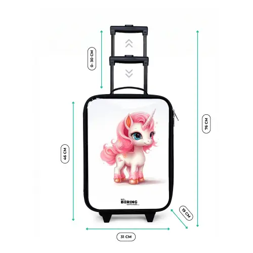 Eenhoorn met roze manen Kinderkoffer - Zwart klein -productfoto_formaten