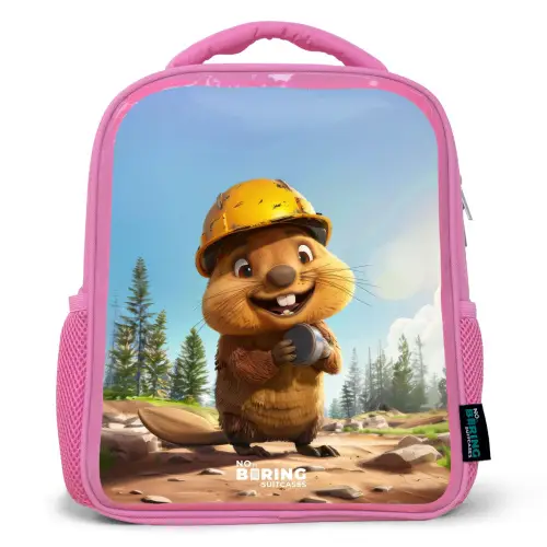 Billy Bouwhelm Kinderrugzak - Roze middel -3d