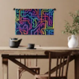 Retro - Abstract - Neon Wandkleed katoen klein -sfeer6