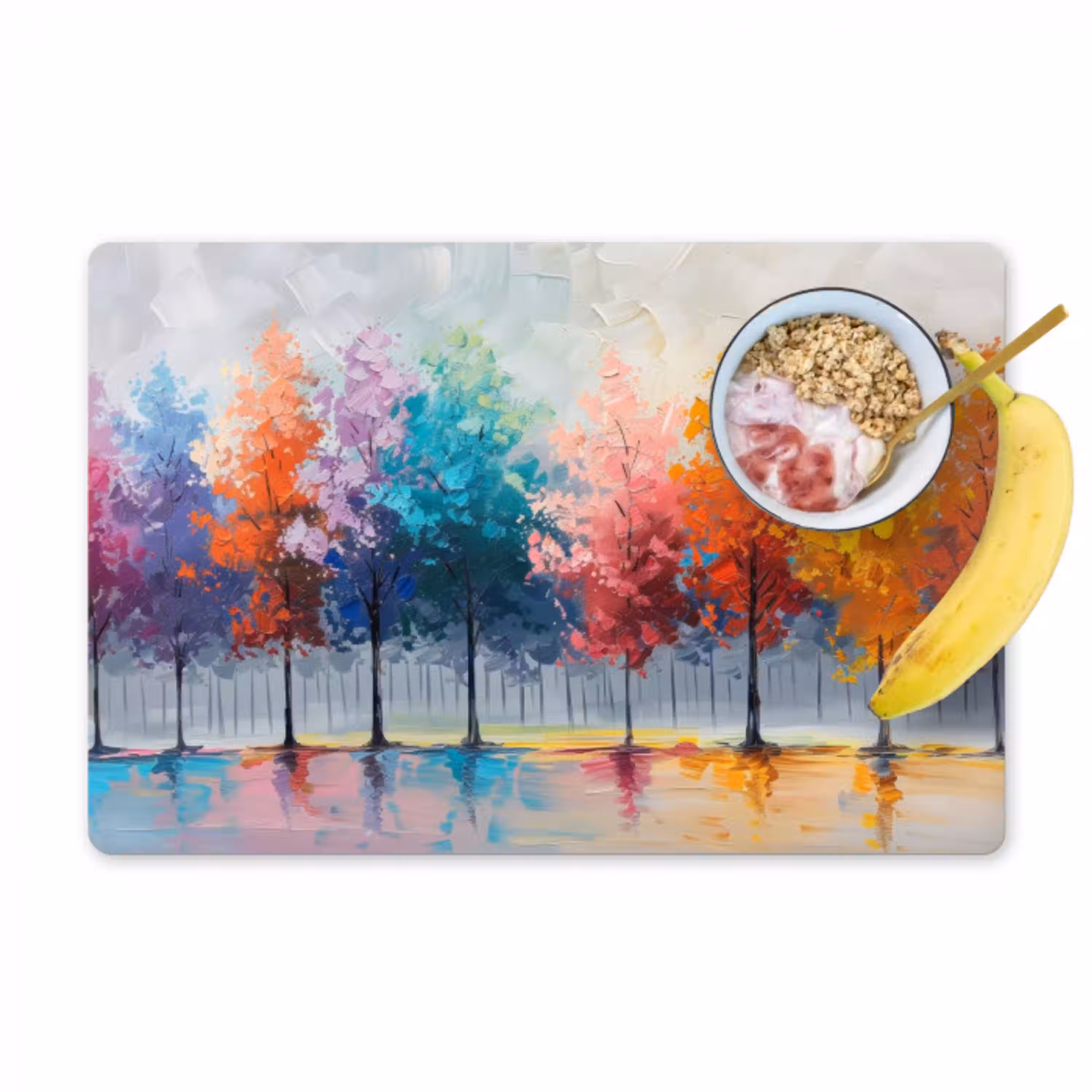 Bomen - Kleurrijk - Natuur - Abstract Placemat vinyl groot -zzzproduct_Kitchenyeah-website