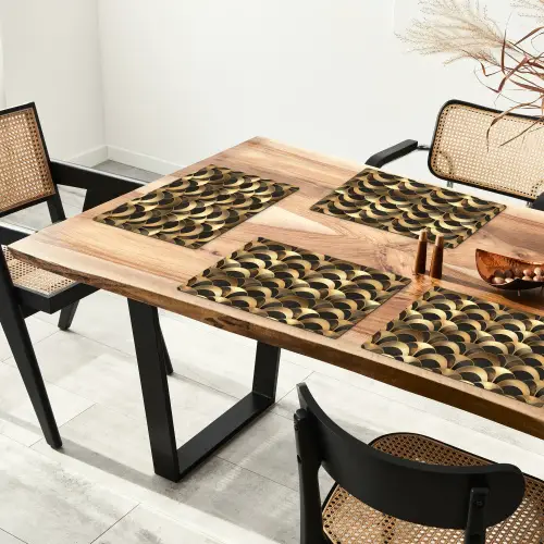 Schubben - Structuur - Goud Placemat vinyl groot 368 -zzsfeer4_Kitchenyeah-website