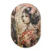 Kimono - Vrouw - kersenbomen Wandcirkel Ovaal Forex klein -3d