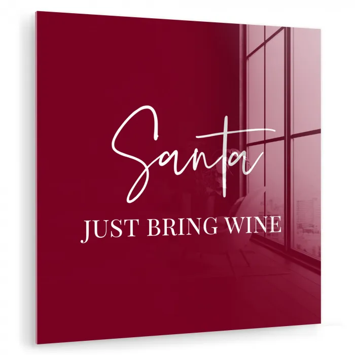 Santa - Wine - Rood - Kerst - Kerstman plexiglas 5mm klein -zzzproduct_nieuw