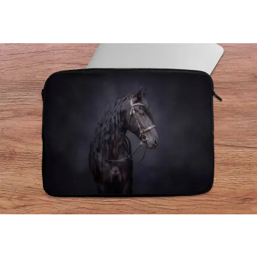 Portret - Paard - Donker laptophoes neopreen klein -tafel