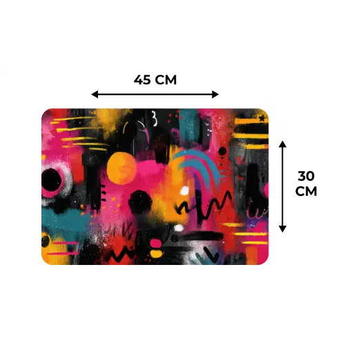 Kleurvlakken - Vormen - Kleurrijk - Abstract Placemat vinyl groot -specs