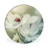 Lieveheersbeestje - Bloemen - Wit Wandcirkel aluminium klein -3d